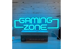 XJNOLGXIQU Gaming Zone Neon Sign LED Gaming Neon Light Blue Neon Sign Gaming USB Gamer Neon Decoration for Teens Boys Game Room Game Zone Gaming Wall Decoration