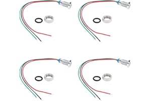 HILILAND 4 jeux de voyants LED, LED rondes pré-câblées Voyants de signalisation étanches métalliques bicolores Cathod commun 8 mm 3‑6 V(Rouge et vert)