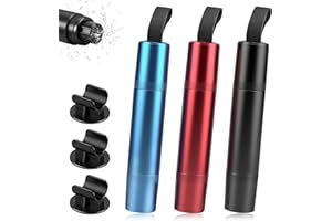 AÉTTÉZOE 3 Stück 2-in-1 Gurtschneider Notfallhammer für Auto und Bus, Tragbar, mit Halterung (Rot, Schwarz und Blau)