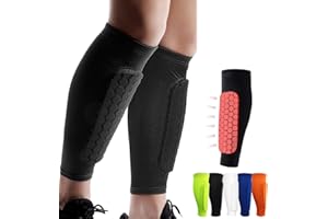 NNOUONN Shindefender Shin Guards Pads, Honeycomb Compression Sleeve Football Shin Guards for Boys, Teenagers and Adults, Soccer Defender Pads with Superior Impact Absorption, Lightweight