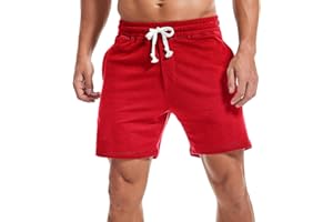 Amy Coulee Mens Sweat Shorts 5.5 Inch Workout Drawstring Cotton Casual Shorts with Pockets