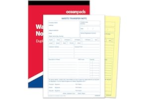 OCEANPADS Ocean Pads Waste Transfer Note A5 50 Sets Book 2-Part Carbonless Paper (70468)