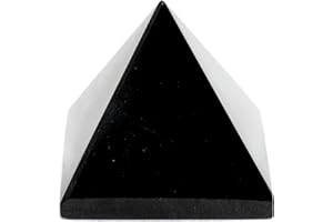 HEALING CRYSTALS INDIA Cristaux de guérison Inde 40–50 mm pierre précieuse naturelle Pyramid Aura Balancing Reiki chargé d'énergie gratuit eBook About Cristaux Guérison, Black Tourmaline, 40-50mm
