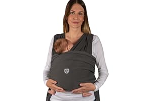 Koala Babycare Baby Sling Carrier Stretchy - Baby Wrap Carrier up to 10 kg (Approved up to 15 kg) in 100% Cotton - Certified by Italian Babywearing Education Centre (Scuola del Portare) - Gray