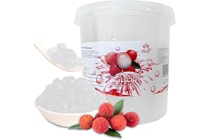 ‎PANDA MEISTER 3KG Bubble Tea Perlen Litschi - Bubbletea Boba Perlen Set - Natur&Vegan- Bubble Tea Perlen Bubbles - Super Ideen zum Selber Machen Bubble Tea und Fantastische Boba Partys