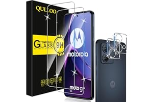 QULLOO Folia ochronna do Motorola Moto G84 5G [2 sztuki] + folia do aparatu [2 sztuki], twardość 9H HD przezroczysta folia ze szkła hartowanego