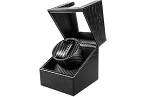 Enrollador automático de relojes, caja de reloj Gifort Enrollador de reloj Silenciador para relojes Almacenamiento de tocadiscos de reloj de lujo con funcionamiento de batería o fuente de alimentación