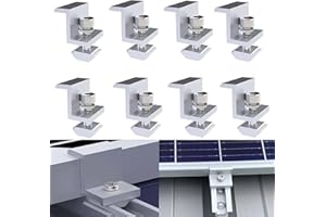 ROYOUZI Support de Panneau Solaire, 12 PièCes les Supports de Panneau Solaire en Z Sont RéGlables, Fixation de Panneau Solaire pour Panneau Solaire, pour Hauteur de Panneau 30 mm (8)