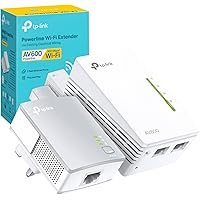 TP-Link TL-WPA4221 KIT AV600 Powerline Adapter WiFi Extender Kit, WiFi N300, Ethernet Ports, TP-Link Powerline Adapter, Power
