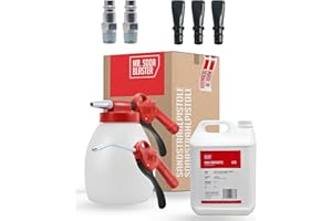 Sandstrahlpistole | Soda Strahlpistole | Sandstrahlgerät | für alle gängigen Sandstrahlmittel | Starter-Set mit 6 kg Soda Strahlmittel, 3 Breitdüsen und Ausblaspistole | mr. soda blaster