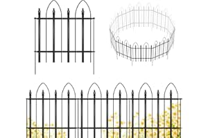 Thealyn Metal Decorative Garden Fence Metal Border Folding Fence, Landscape Fencing for Dog, Pet, Flower Bed, Yard, Animal Barrier (24in X 24in)