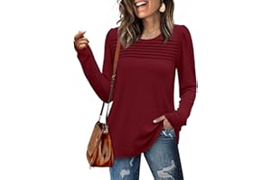WIHOLL Sweatshirts for Women Crewneck Long Sleeve Tops Ladies Tops