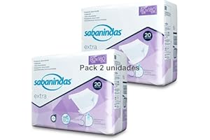 INDASEC INDAS SABANINDAS - Pack 2 Paquetes de 20 Protectores de Cama Extra 80 x 180 - Protectores Absorbentes, Ideal para Incontinencia, Confort y Seguridad - Libre de Látex