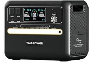 TALLPOWER Generatore Solare Centrale Elettrica Portatile, Batteria di Backup LiFePO4 da 2160 Wh, Uscita CA 2400 W (Picco 4800 W), Presa CA, CC, USB, Adatta per Camper e Viaggi All'aperto.