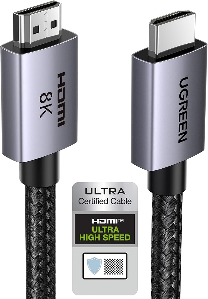 UGREEN HDMI 2.1 Kablo 8K 60Hz 4K 240Hz 165Hz 144Hz 120Hz 48Gbit/s Yüksek Hızlı, HDMI Kablo 2.1 Ultra HD eARC HDR 10+ HDCP 2.3 Dolby Vision VRR TV/PS5/PS4/ Xbox Series X/Monitör ile uyumlu (2M)