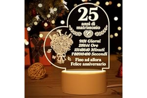 Vetbuosa Regalo Anniversario Matrimonio, Regalo Anniversario per Lui - Idee Regalo Luce Notturna per Anniversario, Regalo Anniversario 25 Anni, regalo anniversario per lei - Ti Amo per Sempre