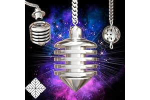 MAJESTIC'S Pendolo Esoterico Divinatorio di Radiestesia, Pendolino Radioestesia Egiziano ULTRA Sensore, in ottone argentato (33 gr), Goccia d'acqua