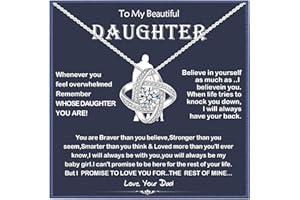 TYNIFFER Gold Plated Cubic Zirconia Necklace For Daughter's Birthday