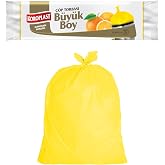 Koroplast Mandarin Kokulu B&uuml;y&uuml;k Boy &Ccedil;&ouml;p Poşeti 10'lu 65x80 cm, Sızdırmaz ve Yırtılmaz, K&ouml;t&uuml; Koku Karşıtı Kokulu B&uuml;y&uuml;k Boy &Ccedil;&ouml;p