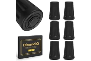 DizemoiQ 6 stycken gummispetsar 10–12 mm halkfria ersättningsdämpare för vandringsstavar, Nordic Walking-stavar, kryckor för asfalt och terräng