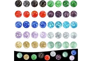 SHIQUAN 40 Stück Glasmurmeln Bunt Ø16 mm, Glasmurmeln im Dunkeln Leuchten, Glasmurmeln Glas, Murmelspiele für Kinder für Marmorbahn-Spiel(10 Farben)