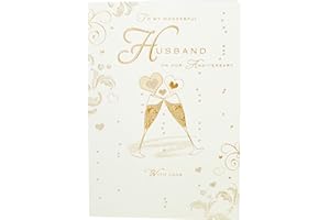 PICCADILLY GREETINGS Nowoczesna karta Roczna mąż – 23 x 15 cm – pozdrowienia Piccadilly A10171