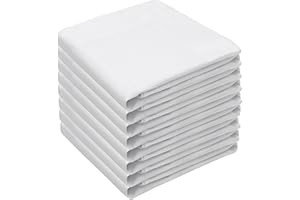 Yuknees 8PCS Stofftaschentücher Herren Weiss,Handkerchief Men,Stoff Taschentücher Herren 100% Baumwolle Größe 40x40 cm