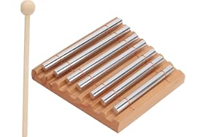 CHICIRIS Energy Chime, Campanas de Mano de Haya de Metal 7 Tonos con Mazo para Meditación para Yoga