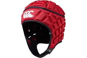 Canterbury Unisex Raze Rugby Headguard | Scrum Cap, pełne pokrycie | pasek pod brodę z miękkimi krawędziami | zaprojektowane otwory wspomagające wentylację | wyściółka piankowa osłona głowy, czerwona