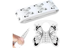 ILAMVIE 100 pièces Papier à Formes pour Ongles, Papillon Noir Nail Art Conseils Extension Stickers, Papier Chablon Ongle,pour Les Extensions d'ongles en Gel UV Acrylique