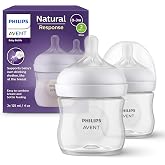 Philips Avent Biber&oacute;n Natural Response: 2 biberones para beb&eacute;s reci&eacute;n nacidos de 125 ml, sin BPA, a partir de 0 meses (modelo