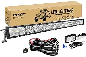 RIGIDON 42 Pouces 105 cm 540W LED Light Barre avec 12V stroboscopique Faisceau de câblage kit, Barre d'éclairage LED, Barre Lumineuse LED pour Offroad Véhicules Voiture camions SUV ATV 4x4,6000K