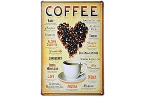 Ducomi Quadri Vintage Targhe Metallo Decorative Cucina e Casa - Targa 20 x 30 cm con Stampe Americane Decorazione Muro Parete - Quadro Metallico Appendere - Poster Arredo Soggiorno (Cafè 10170)