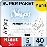 Sleepy Bio Natural Premium Plus Airbag Comfort S&uuml;per Paket K&uuml;lot Bez 5 Numara Junior 40 Adet