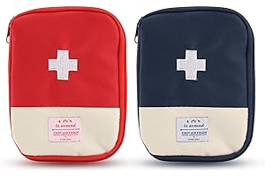 Lucywey 2 Packs Mini First Aid Kit Empty First Aid Bag Mini Portable Medical Bag for Car Cycling Marathon Running Outdoor Camping Hiking Travel Emergency