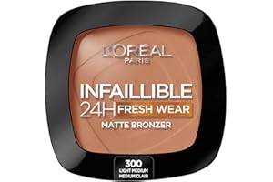 ‎L'OREAL PARIS L'Oréal Paris langanhaltender und deckender Bronzer, Für eine natürliche und matte Bräune, Infaillible 24h Fresh Wear Soft Matte, Farbe: 350 Medium, 1 Stück