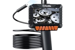 Ferdiiz Endoscope Inspection Camera, 1920P HD 4.3'' LCD Screen Inspection Camera, IP67 Waterproof Endoscope with 8 Led Lights, Handheld Industrial Borescope for Wall, Engine Inspect, Automotive