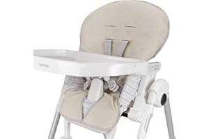 BABY IDEA Babysanity Housse de Chaise Haute Universelle en Mousse de Coton Douce Apporte à Votre Chaise Haute une Sensation de Sécheresse et de Fraîcheur 100% Fabriqué en Italie (Beige)