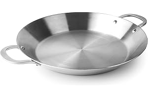 LACOR - 60840 - Plat Paella Induction, Poele Paella TriChef, Technologie TriLayer, Poignées Inox, Induction et Four, 7 Portions, Nettoyage Facile, Lave-vaisselle, ø 40 cm et Hauteur 6 cm