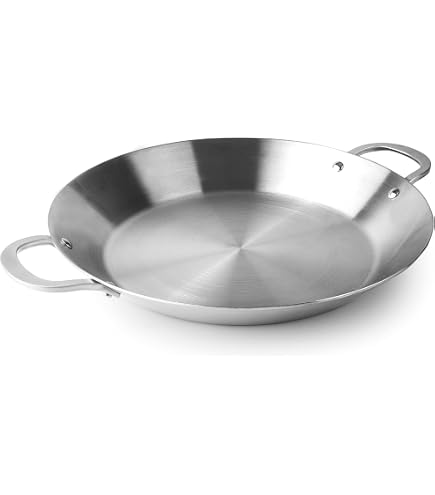 Poêle à Paëlle Creuse émaillée 45 Cm - Compatible Gaz Et électrique, Neuf
