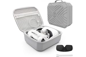 AMVR - Borsa da viaggio piccola e portatile, per Oculus Quest 2, per riporre cuffie VR da gaming e accessori per touch, misura piccola (272212 cm), colore: Grigio