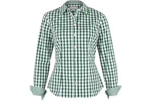 Almsach Damen Trachten-Bluse blau-weiß kariert 'Maria', blau, 34