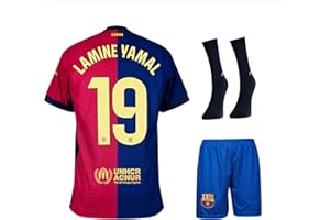BORIVERAE Lamine Yamal Trikot Kinder #19 – Barcelona Fußballset mit Trikot & Shorts | Hochwertiges Barca Trikot für Jungen | Ideal für Training & Freizeit (4-14 Jahre)