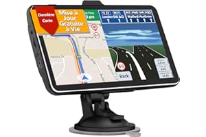 GPS Voiture, TOUTBIEN 2,5D Incurvé Écran Tactile Navigation Auto 7 Pouces GPS Poids Lourds Dernière Cartes UK Europe Cartogra