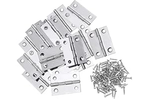 ORTAVA 12 Stück Scharniere Klappbar, 38mm × 28mm Edelstahl Scharnier Klavierband Scharnieren Klein Scharnierband für Türen Fenster Schränke mit 48 Stück Schrauben