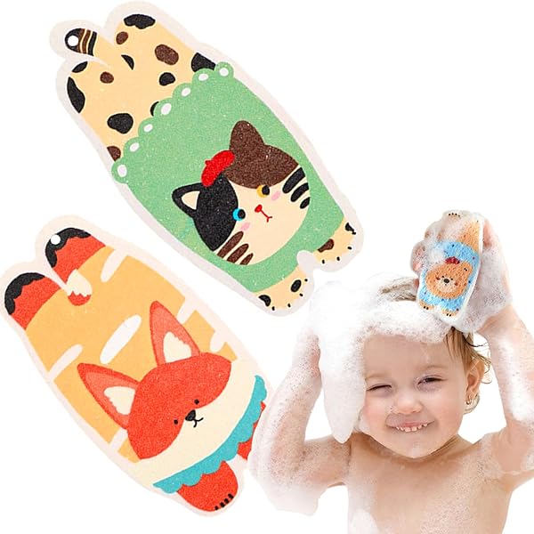 4 Spugne Bagno Bambini - Morbide, Animaletti, Ecologiche, Arancione E Rosa - Foto 8