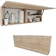 PLATAN ROOM Bathroom Cabinet 60/80/120 Wide Bathroom Furniture Bathroom Folding Wall Cabinet High Gloss Matt White (Sonoma Oak, 120 x 40 x 25)