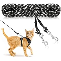 Correa Reflectante Para Gatos - Larga De 26 Pies (8 M), A Prueba De Escape, Con Cierre Giratorio 360°