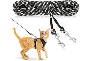 RANYPET Reflektierende Lange Leine für Katzen 15M/50FT Entfliehungssichere Laufleine Hof Lange Leine Langlebige Sichere Verlängerungsleine für Kätzchen, Welpen, Kaninchen und Kleintiere