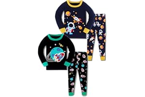 SOIBEEN Boys Pyjamas Set 100% Cotton PJs Toddler Long Sleeve Short Sleeve Sleepwear Kids Clothes Outfit 1-12 Years